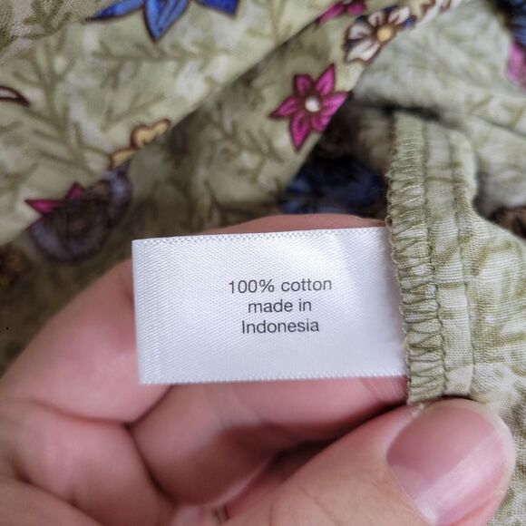 Lane Bryant Floral Print Tie Neck Ruffle Short Sleeve Top Blouse Plus Size 14 - Picture 9 of 9